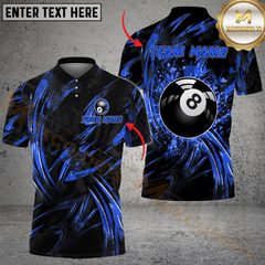 Maxcorners Billiard Ball 8 Grunge Fire Multicolor Options Personalized Name, Team Name 3D Shirt