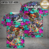 Maxcorners Personalized Street Graffiti Skull Pickleball Name & Team Name 3D Shirts (4 Colors)