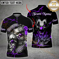 Maxcorners Bowling Evil Clown & Mask Design Multicolor Options Personalized Name, Team Name 3D Shirt