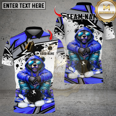 Maxcorners Bowling Bear Streetwear Red Hoodie Multicolor Customized Name, Team Name 3D Shirts