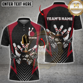 Maxcorners Cowboy Bowling Strike Multicolor Customized Name, Team Name 3D Shirts