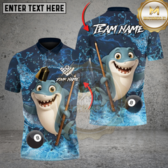Maxcorners Billiards Ball 8 Lucky Break Shark Customized Name, Team Name 3D Shirt