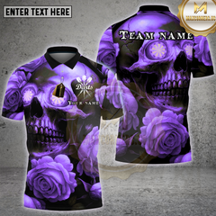 Maxcorners Darts Red Skull Roses Multioptions Personalized Name, Team Name Unisex 3D Shirt (4 Colors)