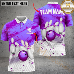 Maxcorners Bowling Storm Multicolor Personalized Name, Team Name 3D Shirt