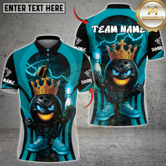 Maxcorners Bowling King Flame Ball Design Multicolor Customized Name, Team Name 3D Shirts