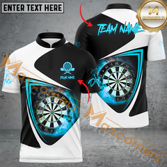 Maxcorners Darts Fire And Water Flame MutilColor Option Customized Name, Team Name 3D Polo Shirt