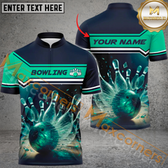 Maxcorners Frozen Broken Bowling Jersey Customized Name, Team Name 3D Polo Shirt