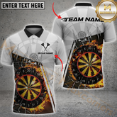 Maxcorners Darts Vintage Fire Flame Multicolor Options Personalized Name, Team Name 3D Shirt