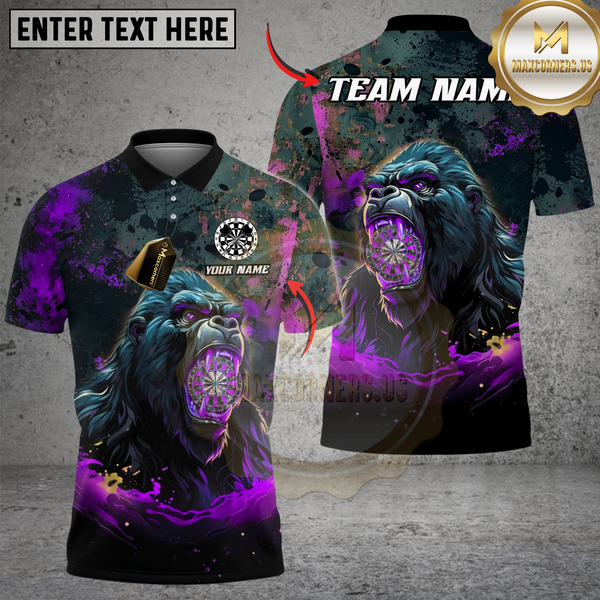 Maxcorners Darts Gorilla Multicolor Customized Name, Team Name 3D Shirts