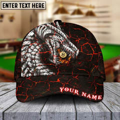 Maxcorners Billiards Dragon 8-Ball Pool Personalized Name 3D Cap