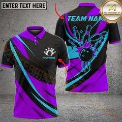Maxcorners Bowling Retro Multicolor Options Personalized Name, Team Name 3D Shirt