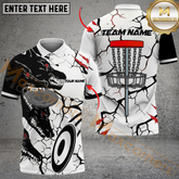 Maxcorners Wolf Strike Disc Golf Polo Shirt Personalized Name, Team Name 3D Shirt (4 Colors)