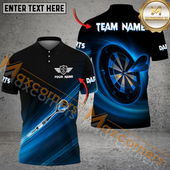 Maxcorners Darts Lightning Mutilcolor Options Personalized Name, Team Name 3D Polo Shirt