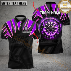 Maxcorners Darts Fire Dartborad Lightning Pattern Multicolor Option Customized Name, Team Name 3D Polo Shirt