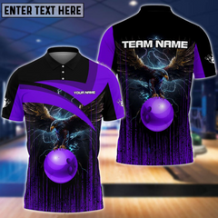 Maxcorners Bowling And Pins Premium Eagle Multicolor Option Customized Name 3D Shirt