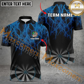 Maxcorners Darts Thunder Lightning Mutilcolor Option Customized Name, Team Name 3D Polo Shirt