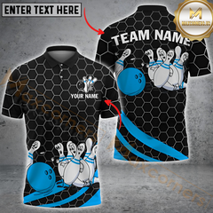 Maxcorners Bowling Hexagon Style Funny Angry Shirt Multicolor Customized Name, Team Name 3D Shirts