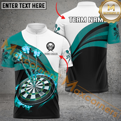 Maxcorners Dartboard Flame Darts Jersey Multicolor Option Customized Name, Team Name 3D Polo Shirt