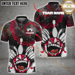 Maxcorners Madness Bowling Jersey - Custom Angry Ball and Pins Design Multicolor Customized Name, Team Name 3D Shirts