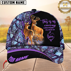 Maxcorners Hunting Deer Couple Camouflage Multicolor Personalized Name 3D Cap
