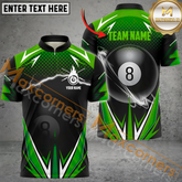 Maxcorners Billiard Burgundy Multicolor Options Personalized Name, Team Name 3D Polo Shirt (4 Colors)