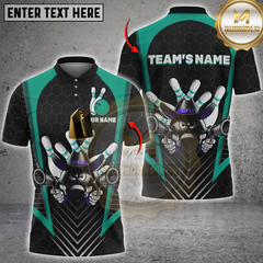 Maxcorners Cowboy Bowling Strike Multicolor Customized Name, Team Name 3D Shirts