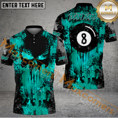 Maxcorners 8 Ball Melting Punished Skull Billiard Jersey Multicolor Options Personalized Name, Team Name 3D Polo Shirt