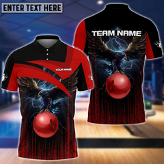 Maxcorners Bowling And Pins Premium Eagle Multicolor Option Customized Name 3D Shirt