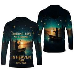 Maxcorners Fishing In Heaven Custom Memorial Shirt, SPF Shirt For Men, Presents For Fishermen, Bass Fishing