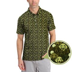 Maxcorners Dachshund Dog Pattern Golf Shirt With Camo Color , Funny Dachshund Golf Shirt For Golfers, Golf Gift For Dog Lover