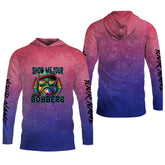 Maxcorners Show Me Your Bobbers Shirt, Pink Purple Neon Men Fishing Shirt, Funny Fishing Shirt, SPF Shirt