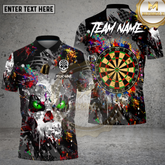 Maxcorners Skull Dart Art Grunge Color Burst Multioptions Personalized Name, Team Name Unisex 3D Shirt (4 Colors)