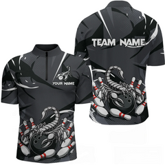 Maxcorners Custom Scorpio Zodiac Bowling Men Bowling Shirt Polo & Quarter-Zip Bowling Team Jerseys LM014