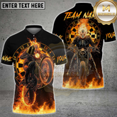 Maxcorners Darts Shirt Ghost Rider Flaming Biker Wheelie Dartboard Multicolor Options Personalized Name, Team Name 3D Shirt (4 Colors)