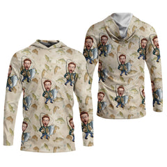 Maxcorners Custom Face Fishing Man SPF Shirt For Men, Funny Fishing Shirt, Presents For Fishermen