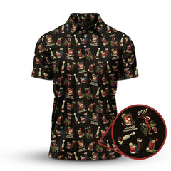 Maxcorners Golf And Transfusion Drink Pattern Polos, Transfusion Golf Shirt For Men, Funny Golf Shirts For Golfers