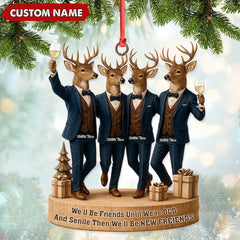 Maxcorners Personalized Friends Christmas Ornament, Funny Deer Best Friend Gift, Custom Name Tuxedo Buddy Keepsake MT2411