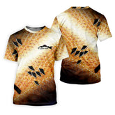 Maxcorners Yellow Fish Scale Fishing UPF Shirts, Custom Fishing Shirt, Gift For Fisherman, Mens Casual Shirts