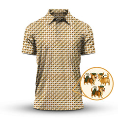Maxcorners Golf Polos For Pet Loving Golfers, Corgi Pattern Golf Shirt, Golf Gift For Golfers