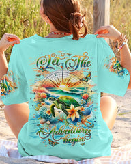 Maxcorners Let The Adventures Begin Turtle Compass All Over Print LM2101
