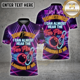 Maxcorners Bowling Shirt Neon Ten Pin Design Multicolor Options Personalized Name, Team Name 3D Shirt (4 Colors)