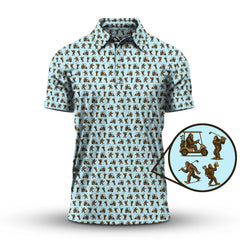 Maxcorners Crazy Golf Pattern Shirt, Bigfoot Golf Shirt For Men, Golf Gift For Golfer