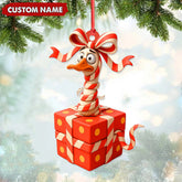 Maxcorners Personalized Funny Duck Gift Box Acrylic Ornament – Hilarious Christmas Decor, Perfect Gag Gift for Friends & Coworkers