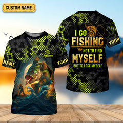 Maxcorners I Go Fishing Not To Find Myself But To Lose Myself Funny Fishing Shirt, SPF Shirt For Men, Gift For Fisherman