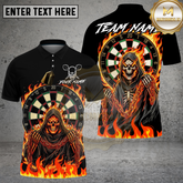 Maxcorners Grim Reaper Dartboard Flaming Chains Multicolor Options Personalized Name, Team Name 3D Shirt (4 Colors)