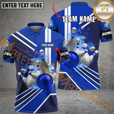 Maxcorners Ball Fire Bowling Jersey Multicolor Customized Name, Team Name 3D Polo Shirt (4 Colors)