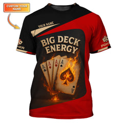 Maxcorners Big Deck Energy Poker Shirt, Funny Custom Polos For Poker Players, Gift For Pokers LoverLM1009