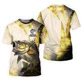 Maxcorners Bass Fishing Shirt, SPF Shirt For Men, Custom Fishing Shirt, Gift For Fisherman, Mens Casual Shirts