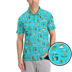 Maxcorners Golf And Margarita Pattern Shirts, Funny Cocktail Golf Polos For Women, Ladies Golf Shirt