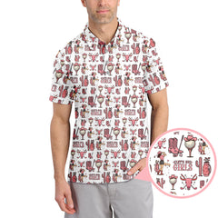 Maxcorners Let’s Go Girls Golf Pattern Shirt, Western Cowgirl Golf Polos For Golfers, Funny Golf Shirts For Women's